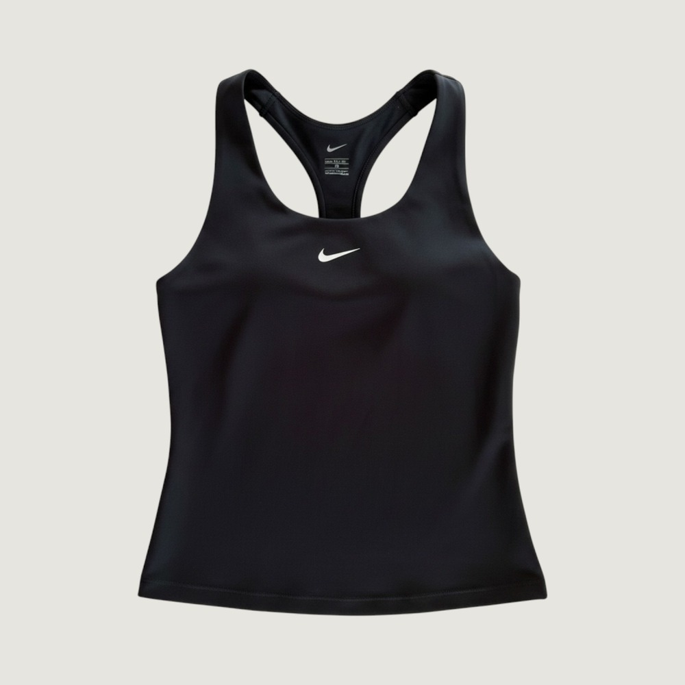 Nike Dri-FIT Swoosh Medium Support Padded Sports Bra Tank Top Black Racerback XS